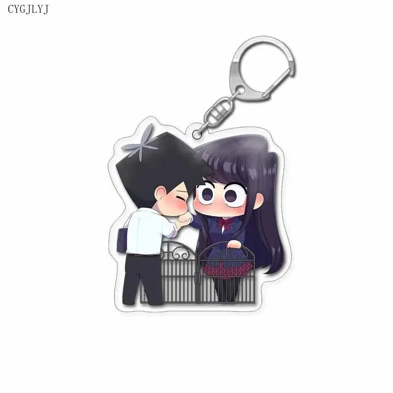 Cute Anime Keychain Komi San Wa Komyushou Desu Women Komi Shoko Tadano Hitohito Key Chain Man Acrylic Accesories Kawaii Chaveio