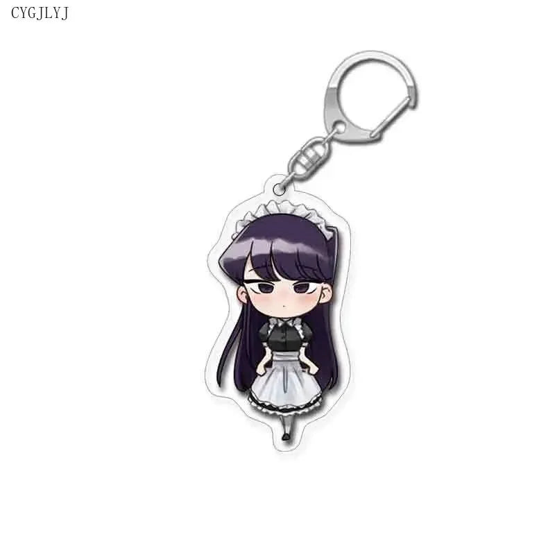Cute Anime Keychain Komi San Wa Komyushou Desu Women Komi Shoko Tadano Hitohito Key Chain Man Acrylic Accesories Kawaii Chaveio