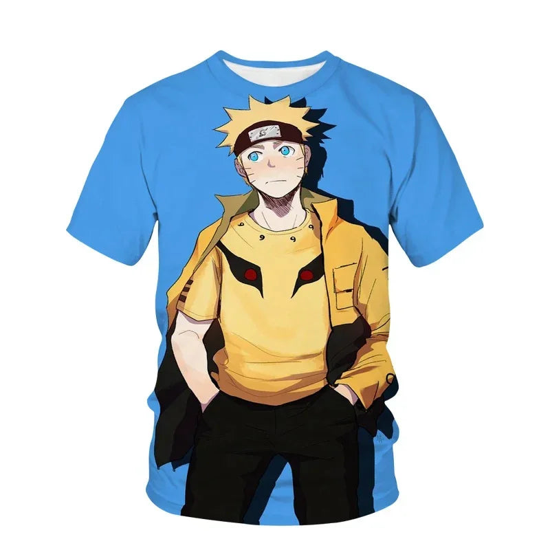 Naruto Boys Girls T-shirt Sasuke Men's T-shirt 3D Printing Shippuden Short-sleeved Anime Men's T-shirt Akatsuki Men's Clothing