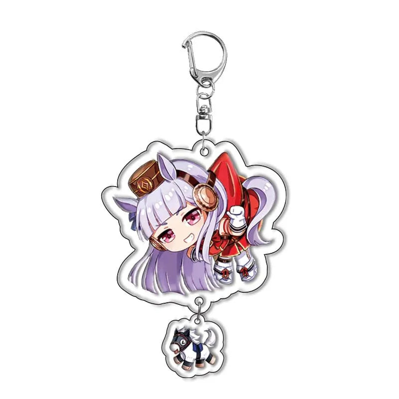 Cute Anime Pretty Derby Shuttle Mejiro Mcqueen Symboli Rudolf Kawaii Acrylic Keychain Jewelry Cosplay Costumes Props Peripherals