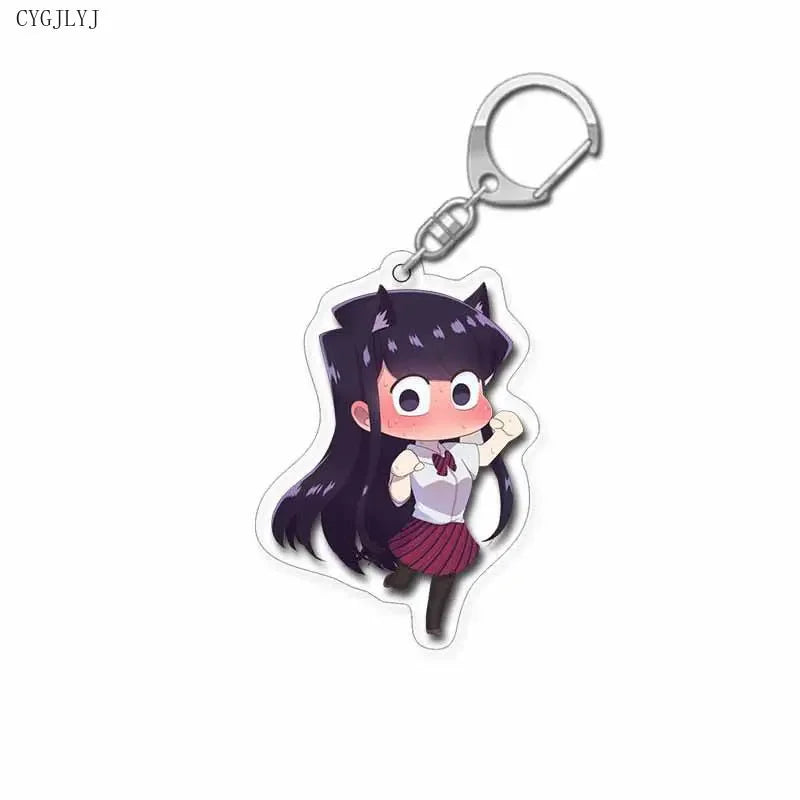 Cute Anime Keychain Komi San Wa Komyushou Desu Women Komi Shoko Tadano Hitohito Key Chain Man Acrylic Accesories Kawaii Chaveio