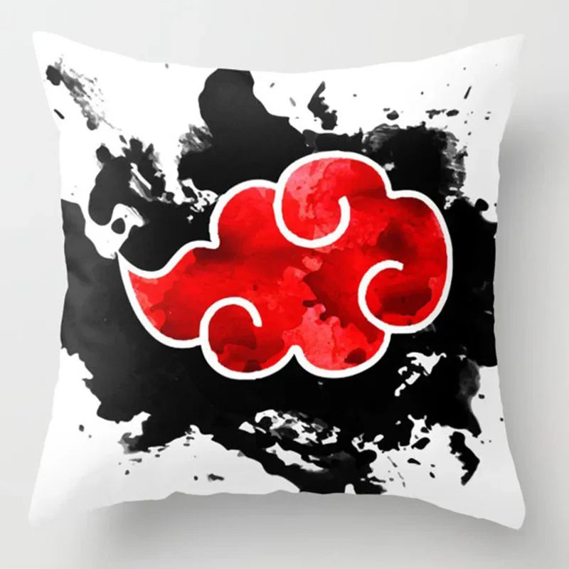Anime Naruto Printed Pillow Case Red Cloud Uchiha Itachi Action Figures Square Pillow Covers Cushion Sofa Decor Cover Toys Gift