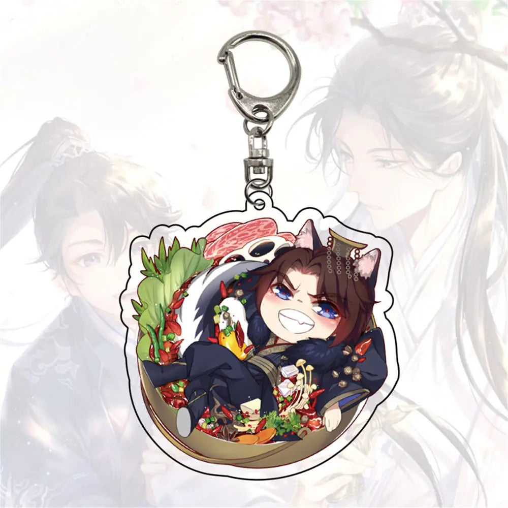 Cute Anime The Husky And His White Cat Shizun Keychain Chu Wanning Mo Ran Cosplay Acrylic Keyring Bag Pendant Fans Gift 6CM