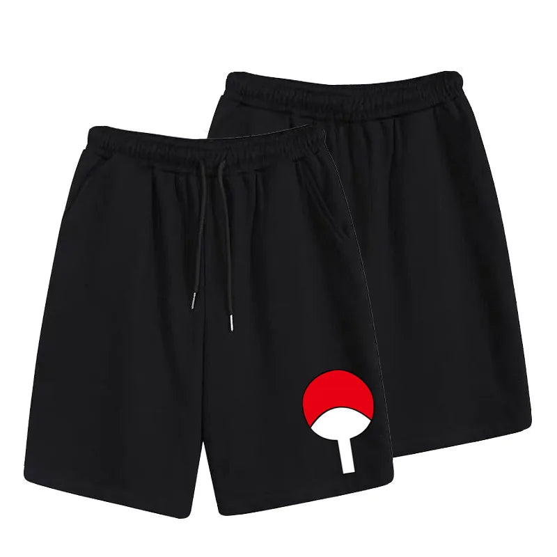 Naruto cartoon print summer casual shorts anime Akira organization Naruto peripheral micro-elastic loose sports shorts men