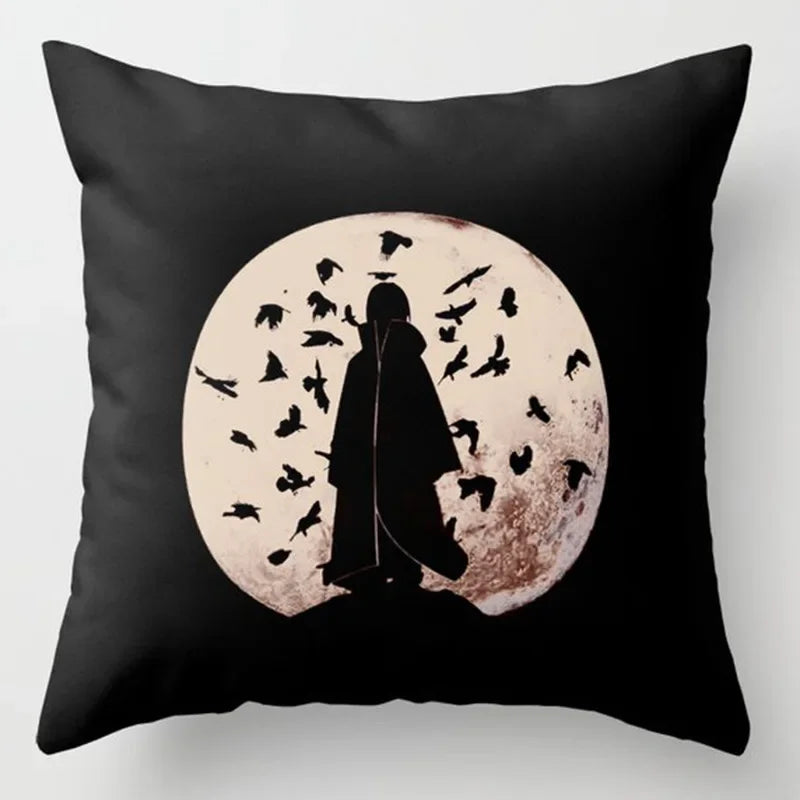 Anime Naruto Printed Pillow Case Red Cloud Uchiha Itachi Action Figures Square Pillow Covers Cushion Sofa Decor Cover Toys Gift