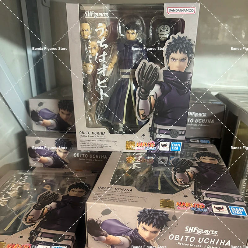 Original Bandai S.H.Figuarts Shf Naruto Shippuden Obito Uchiha Sasuke Kakashi In Stock Anime Action Collection Figures Model Toy