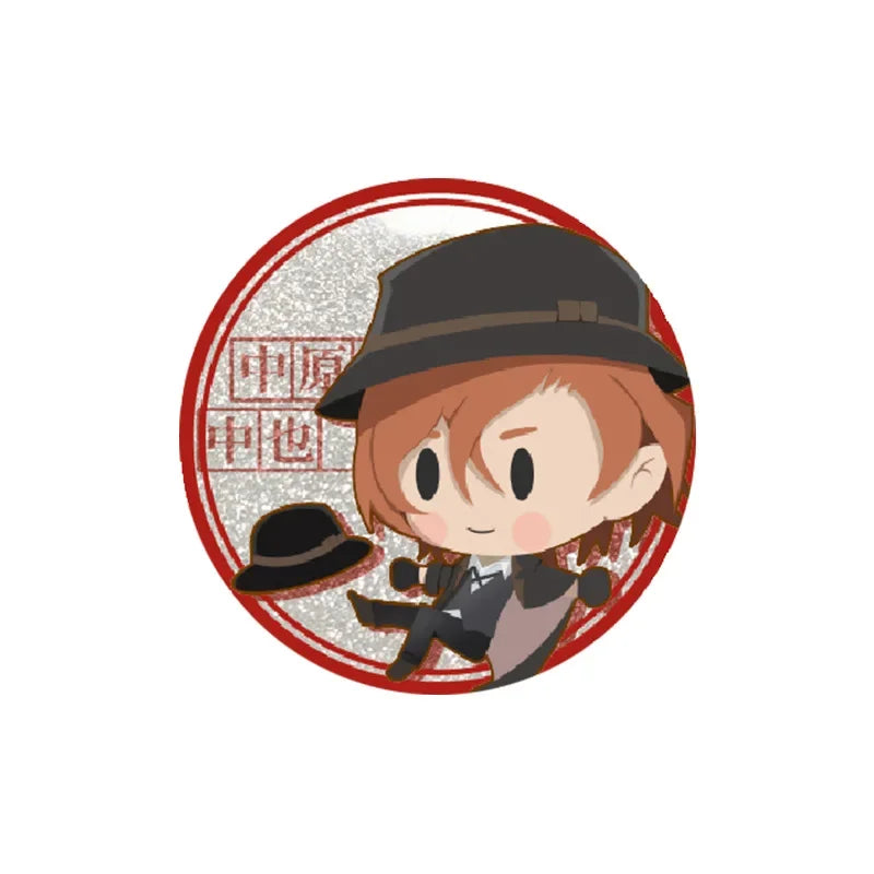 58mm Anime Popular Brooches Dazai Osamu Kunikida Doppo Edogawa Rampo Figure Badge Kawaii Enamel Pin Accessories Decor Collection