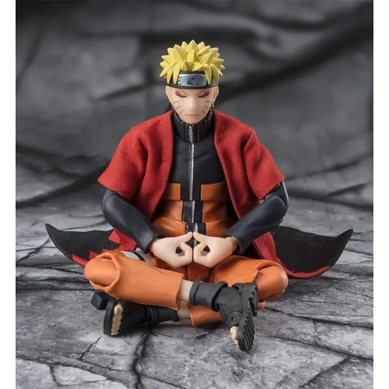 100% In Stock Original Bandai Naruto S.H.Figuarts SHF Uzumaki Naruto Sage Mode Savior of Konoha Anime Action Figures Model Toys