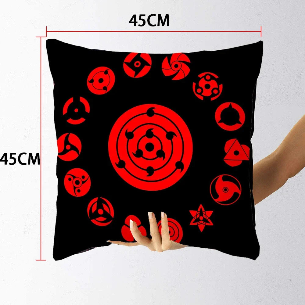 Anime Naruto Printed Pillow Case Red Cloud Uchiha Itachi Action Figures Square Pillow Covers Cushion Sofa Decor Cover Toys Gift