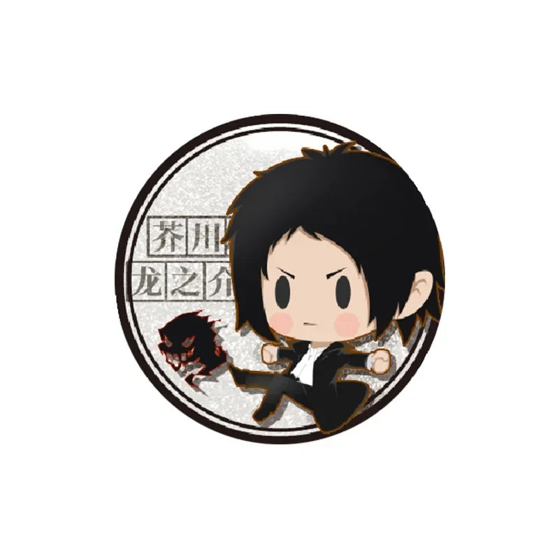 58mm Anime Popular Brooches Dazai Osamu Kunikida Doppo Edogawa Rampo Figure Badge Kawaii Enamel Pin Accessories Decor Collection