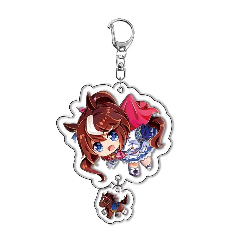 Cute Anime Pretty Derby Shuttle Mejiro Mcqueen Symboli Rudolf Kawaii Acrylic Keychain Jewelry Cosplay Costumes Props Peripherals