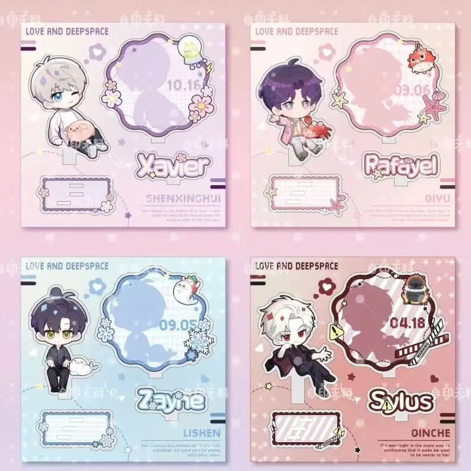 New Game Love and Deepspace Cute Anime Figure Xavier Zayne Rafayel ralayo Sylus Q Version Model Plate Desk Decor Fans Gift