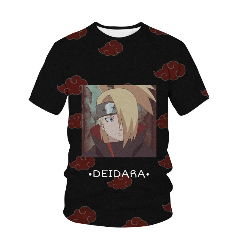 Naruto Boys Girls T-shirt Sasuke Men's T-shirt 3D Printing Shippuden Short-sleeved Anime Men's T-shirt Akatsuki Men's Clothing