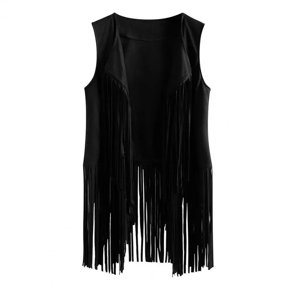 Women's Jacket Fringe Vest for Concerts Cosplay Hop Style with Lapel Waistcoat outdoor clothes