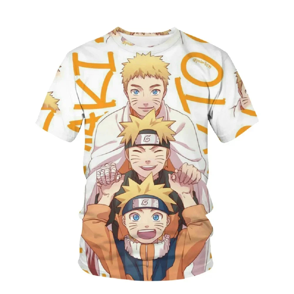 Naruto Boys Girls T-shirt Sasuke Men's T-shirt 3D Printing Shippuden Short-sleeved Anime Men's T-shirt Akatsuki Men's Clothing
