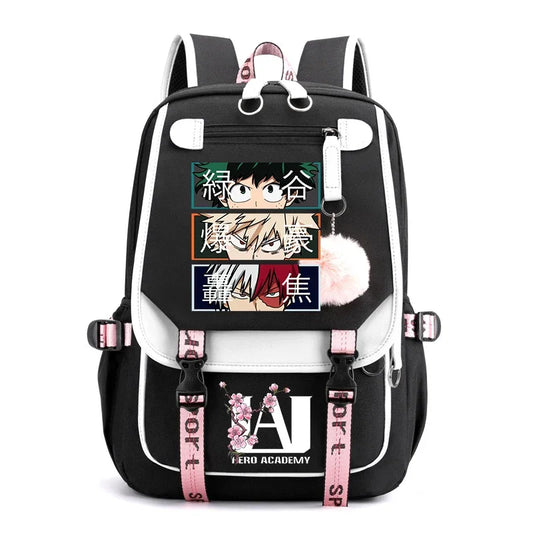 Anime My Hero Academia Schoolbag Todoroki Bakugou Deku Cartoon Backpack School Boys Girls Usb Bagpack Teenager Travel Rucksack