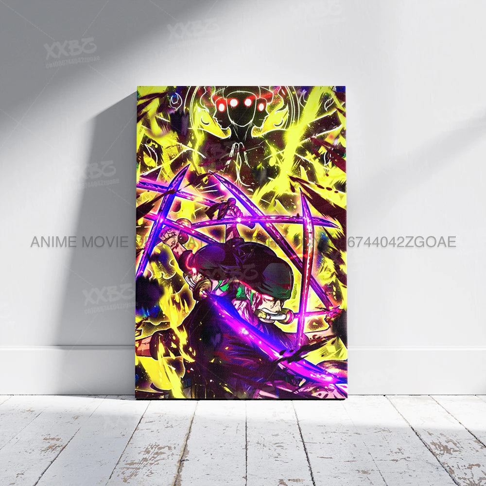 ONE PIECE Poster Roronoa Zoro Decorative Painting Anime Home Decor Straw Hat Pirates Canvas Picture Pirate Hunter Wall Art Mural