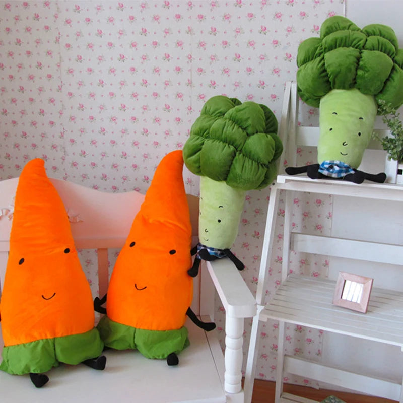 Cute Cartoon Vegetables Plush Toy Creative Carrot Broccoli Plush Pillow Stuffed Soft Toys For Children Kids Birthday Xmas Gift