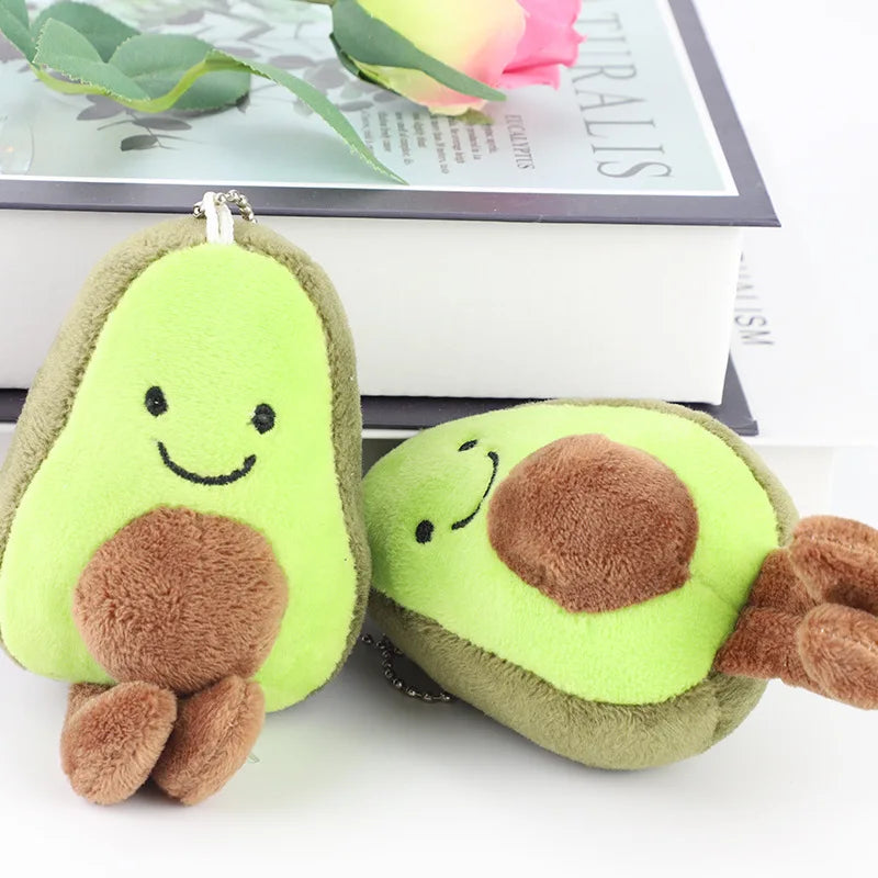 Stuffed Mini Toy Avocado Doll Keychain Cute Plush Schoolbag Pendant Car Key Children Gift Girl Claw Machine Doll