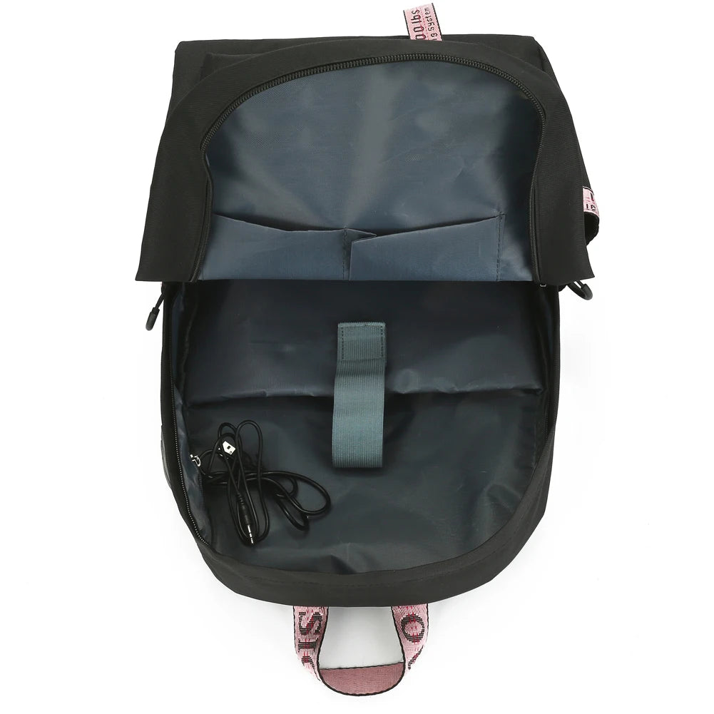 My Hero Academia Deku USB Backpack Fashion Bakugo Todoroki Cosplay Bookbag for School Boys Girls Fans Bag Mochila