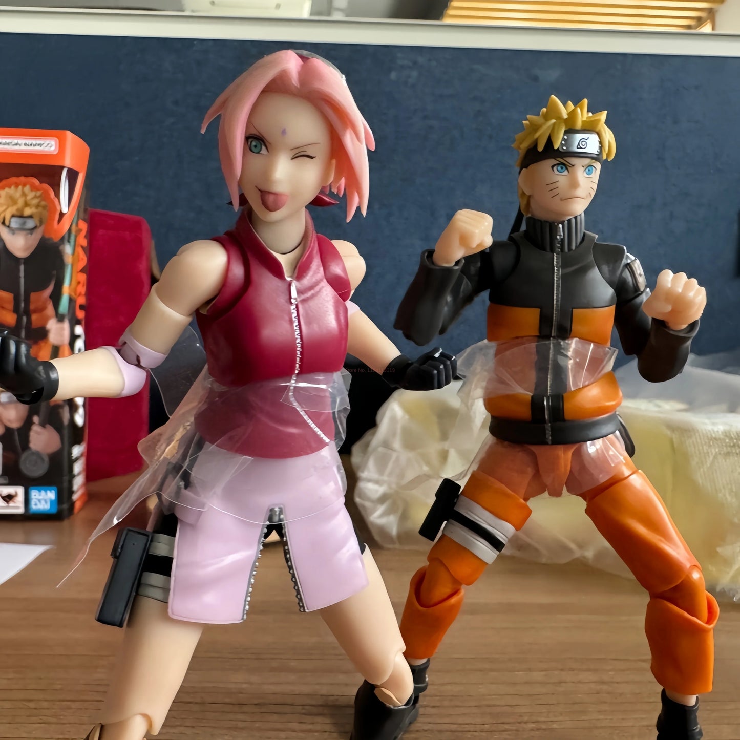 Original Bandai Anime Action Figure Naruto Shfiguarts Haruno Sakura Narutop99 Edition Finished Model Kit Toy Children Gift