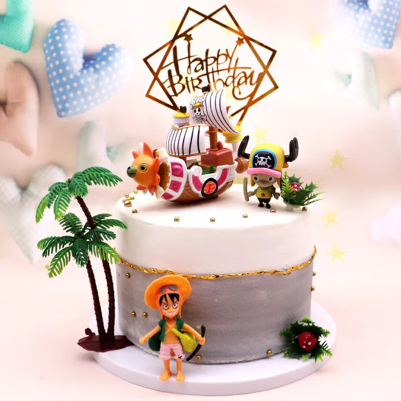 10CM Anime One Piece Going Merry Thousand Sunny Pirate Boat Mini Figure Ship Collectible Doll Pvc Model Toy Gift For Kids Fans