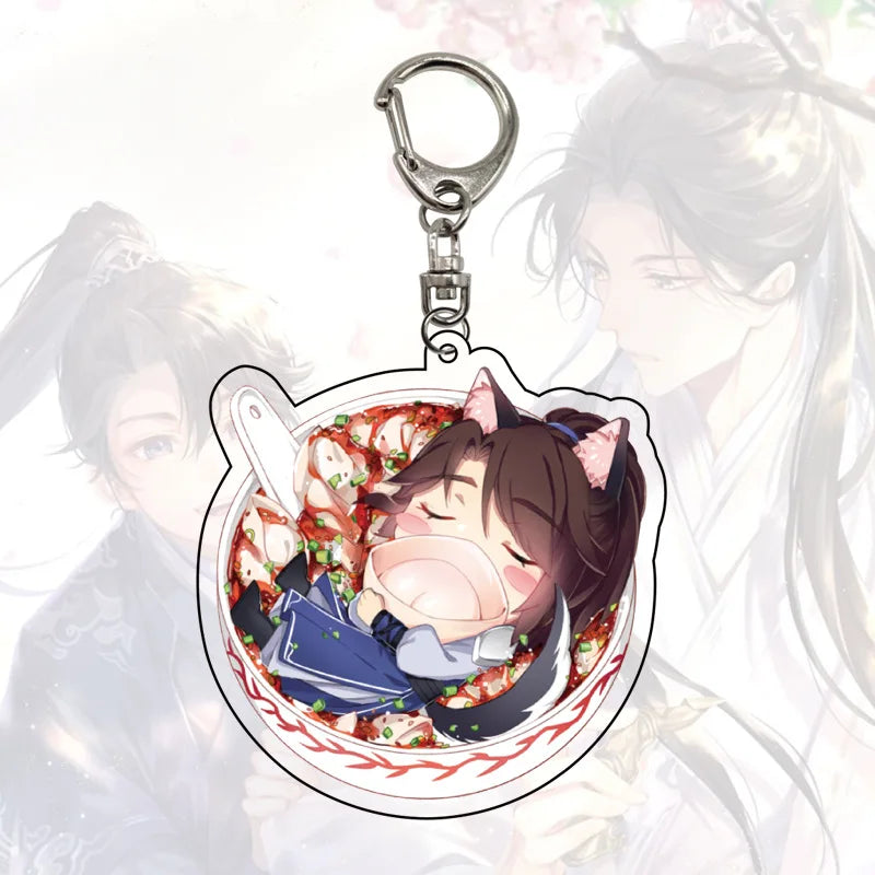 Cute Anime The Husky And His White Cat Shizun Keychain Chu Wanning Mo Ran Cosplay Acrylic Keyring Bag Pendant Fans Gift 6CM
