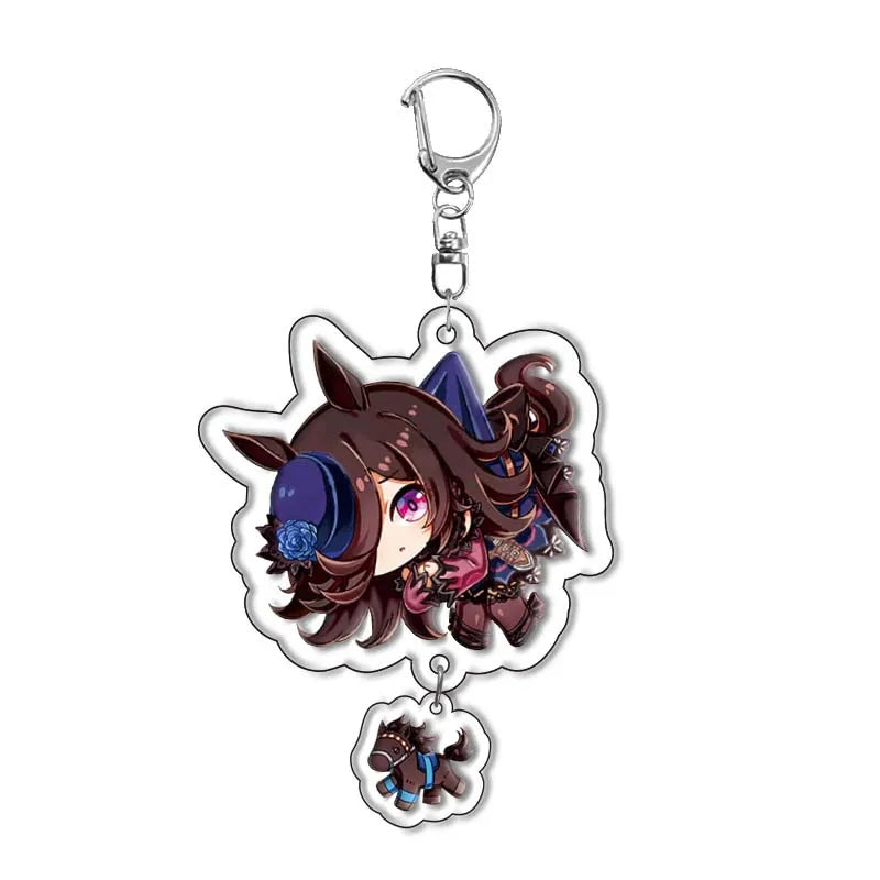 Cute Anime Pretty Derby Shuttle Mejiro Mcqueen Symboli Rudolf Kawaii Acrylic Keychain Jewelry Cosplay Costumes Props Peripherals