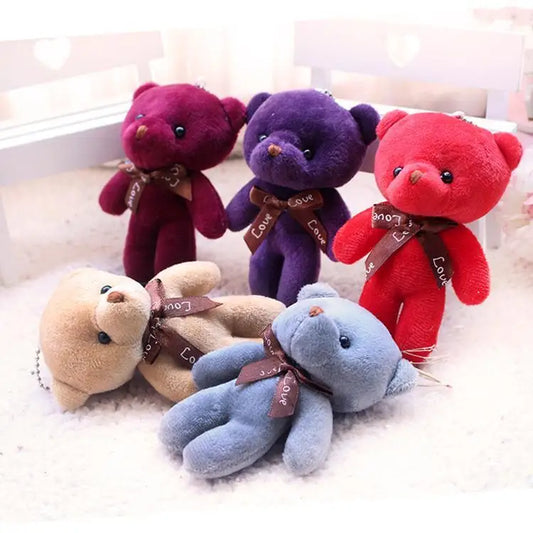 1/10pcs Teddy Bear Plush Toy Cute Cartoon Little Bear Stuffed Plush Doll Pendent Kawaii Animal Doll Keychain Children Party Gift