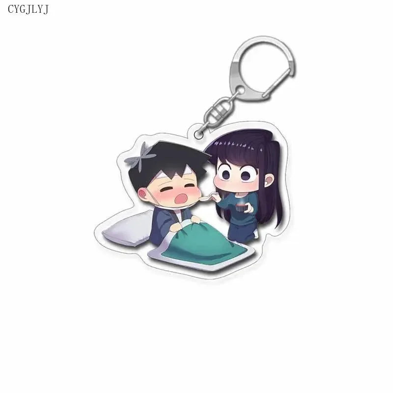 Cute Anime Keychain Komi San Wa Komyushou Desu Women Komi Shoko Tadano Hitohito Key Chain Man Acrylic Accesories Kawaii Chaveio