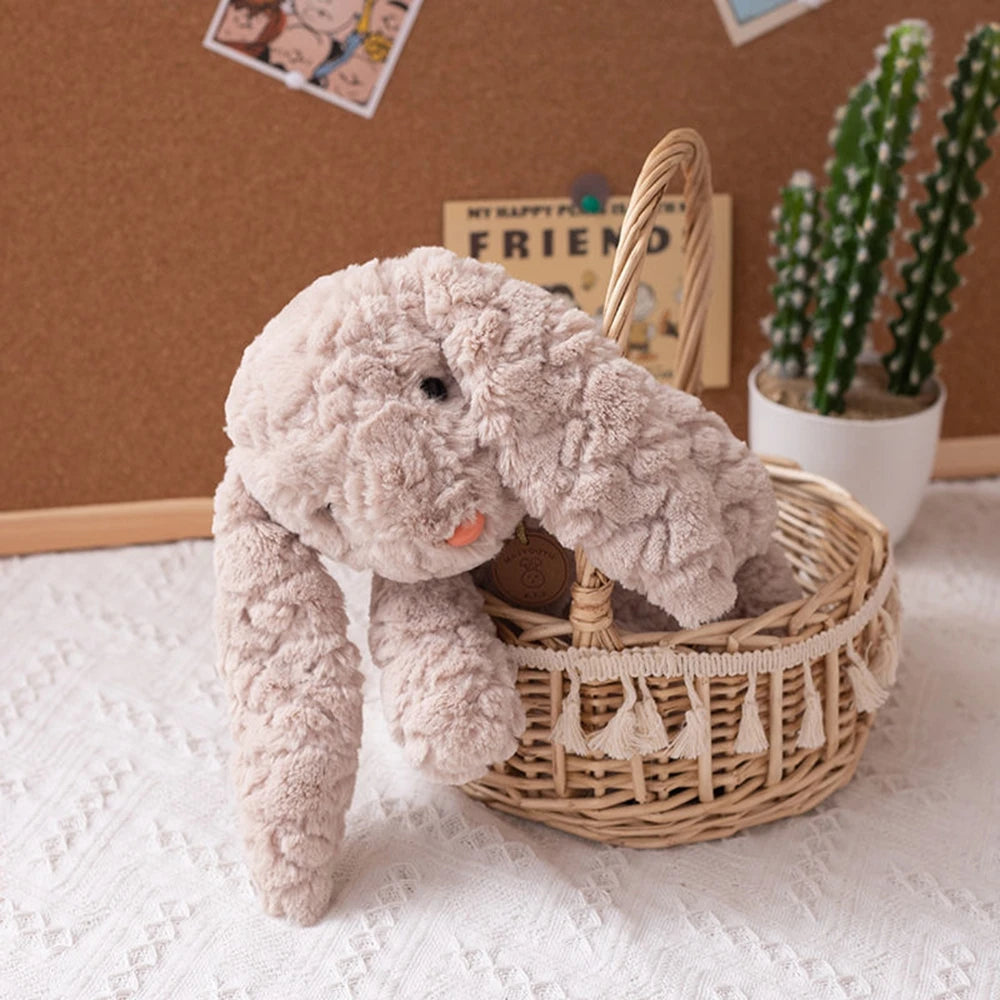 35CM Bunny Plush Toy Curly Tag Small Bear Puppy Kawaii Soft Full Animal Doll Festival Gift For Children Birthday Gift