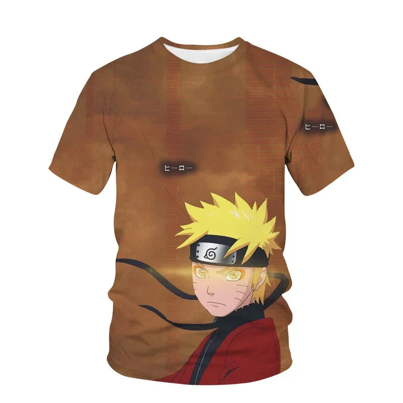 Naruto Boys Girls T-shirt Sasuke Men's T-shirt 3D Printing Shippuden Short-sleeved Anime Men's T-shirt Akatsuki Men's Clothing