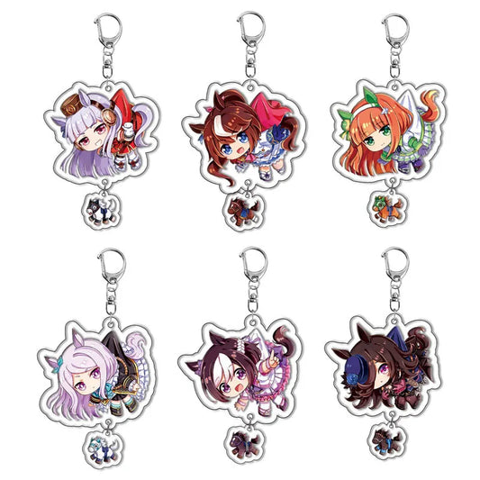 Cute Anime Pretty Derby Shuttle Mejiro Mcqueen Symboli Rudolf Kawaii Acrylic Keychain Jewelry Cosplay Costumes Props Peripherals