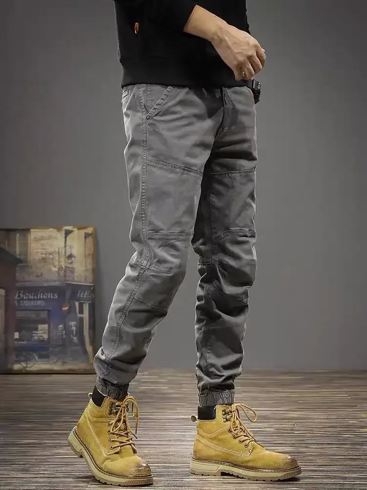 Grey Men's Cargo Pants Multipockets Black Male Trousers Multi Pocket Slim Techwear Harajuku Korean Style Cotton Nylon Y2k Luxury