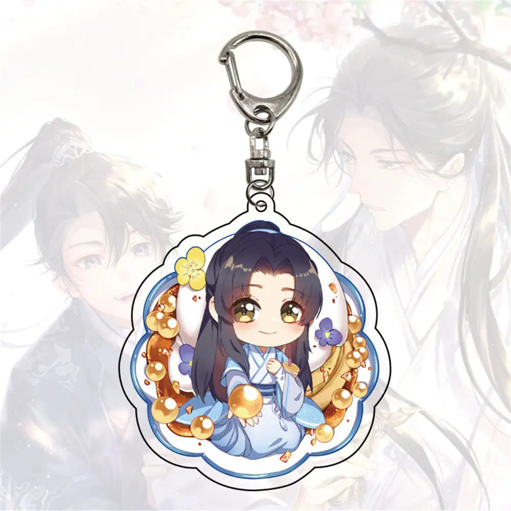 Cute Anime The Husky And His White Cat Shizun Keychain Chu Wanning Mo Ran Cosplay Acrylic Keyring Bag Pendant Fans Gift 6CM