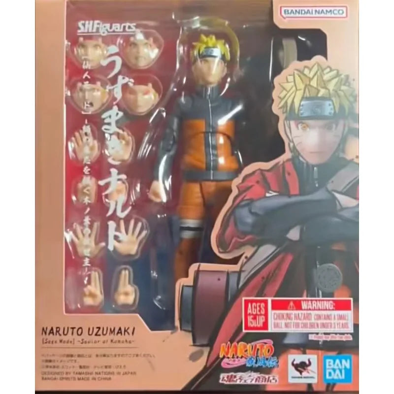 100% In Stock Original Bandai Naruto S.H.Figuarts SHF Uzumaki Naruto Sage Mode Savior of Konoha Anime Action Figures Model Toys