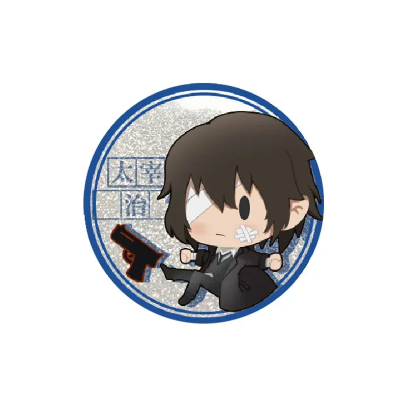 58mm Anime Popular Brooches Dazai Osamu Kunikida Doppo Edogawa Rampo Figure Badge Kawaii Enamel Pin Accessories Decor Collection