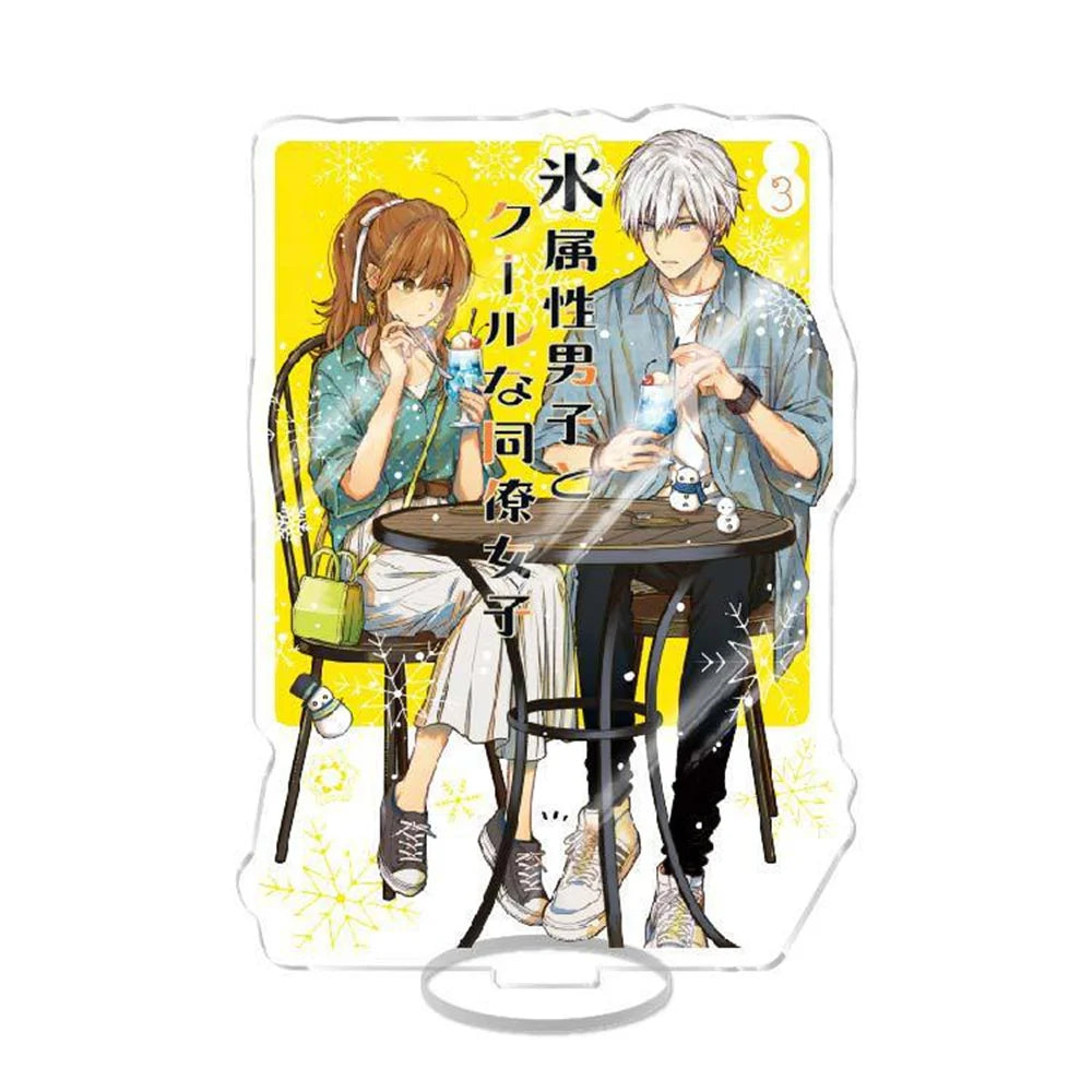 15CM Cartoon Anime Figure The Ice Guy and His Cool Female Colleague  Acrylic Stand Model Plate Desktop Office Home Collection